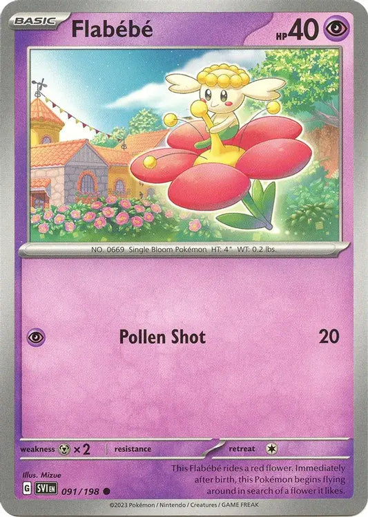 091/198 Flabebe Scarlet & Violet Base Set Pokémon Card