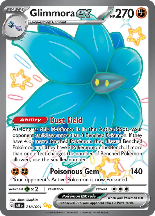 218/091 Glimmora ex Paldean Fates Pokémon Card