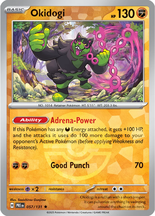 057/131 Okidogi Poke Ball Holo Prismatic Evolutions Pokémon Card