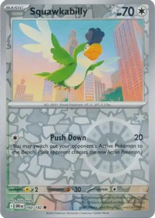160/182 Squawkabilly Reverse Holo Destined Rivals Pokémon Card