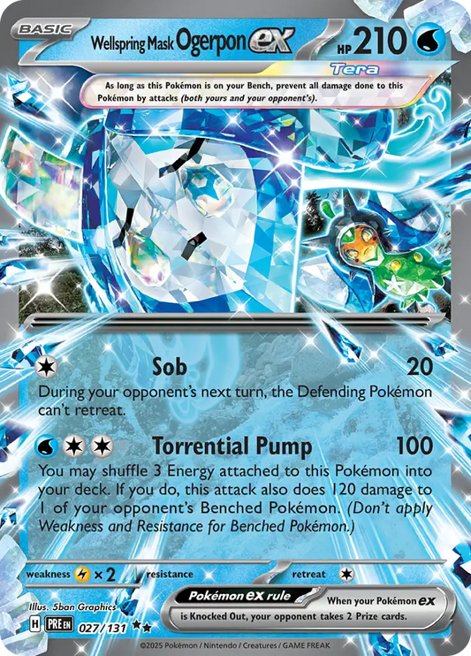 027/131 Wellspring Mask Ogerpon ex Prismatic Evolutions Pokémon Card