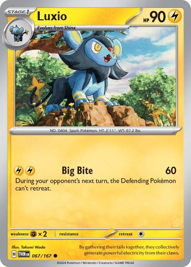 067/167 Luxio Twilight Masquerade Pokémon Card