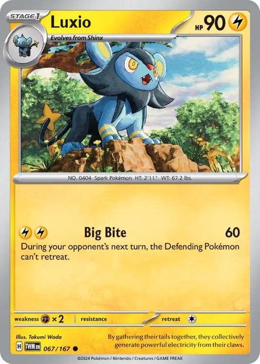 067/167 Luxio Twilight Masquerade Pokémon Card