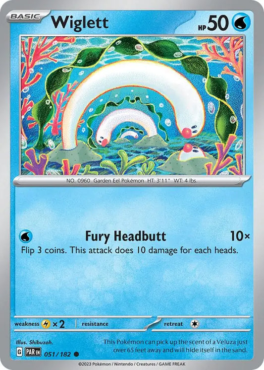 051/182 Wiglett Paradox Rift Pokémon Card