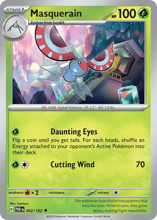 002/182 Masquerain Paradox Rift Pokémon Card