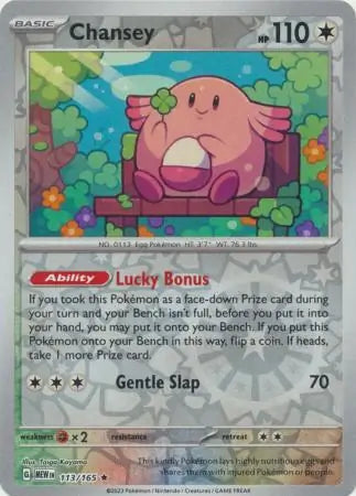 113/165 Chansey Reverse Holo 151 Pokémon Card