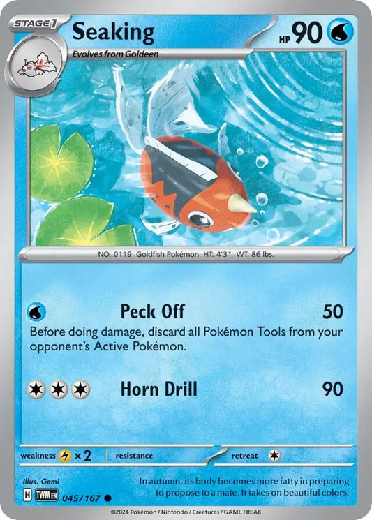 045/167 Seaking Twilight Masquerade Pokémon Card