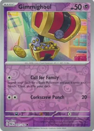 087/182 Gimmighoul Reverse Holo Paradox Rift Pokémon Card