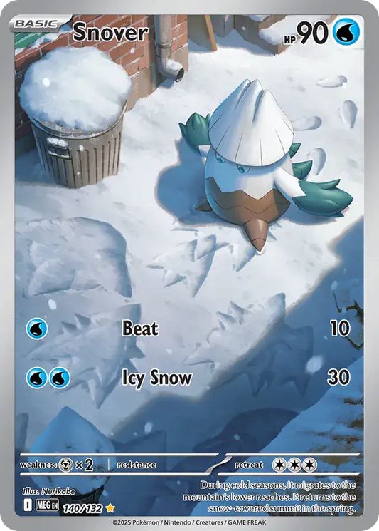 140/132 Snover Mega Evolution Pokémon Card