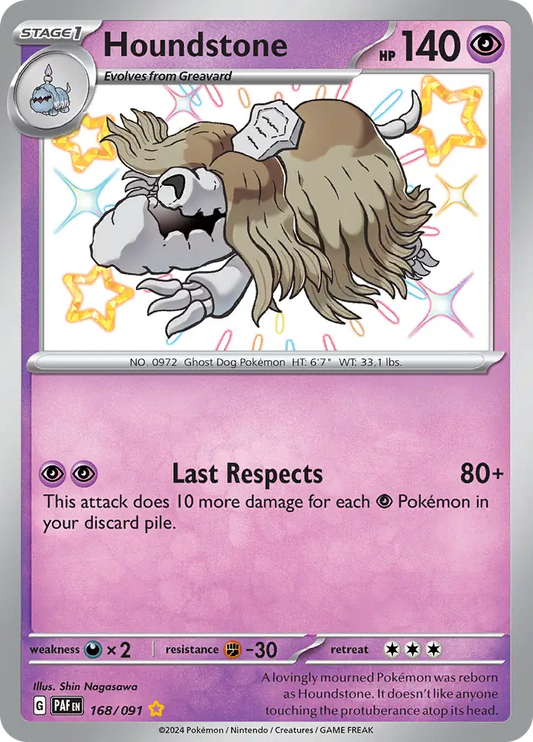 168/091 Houndstone Paldean Fates Pokémon Card