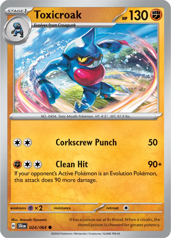 024/064 Toxicroak Shrouded Fable Pokémon Card