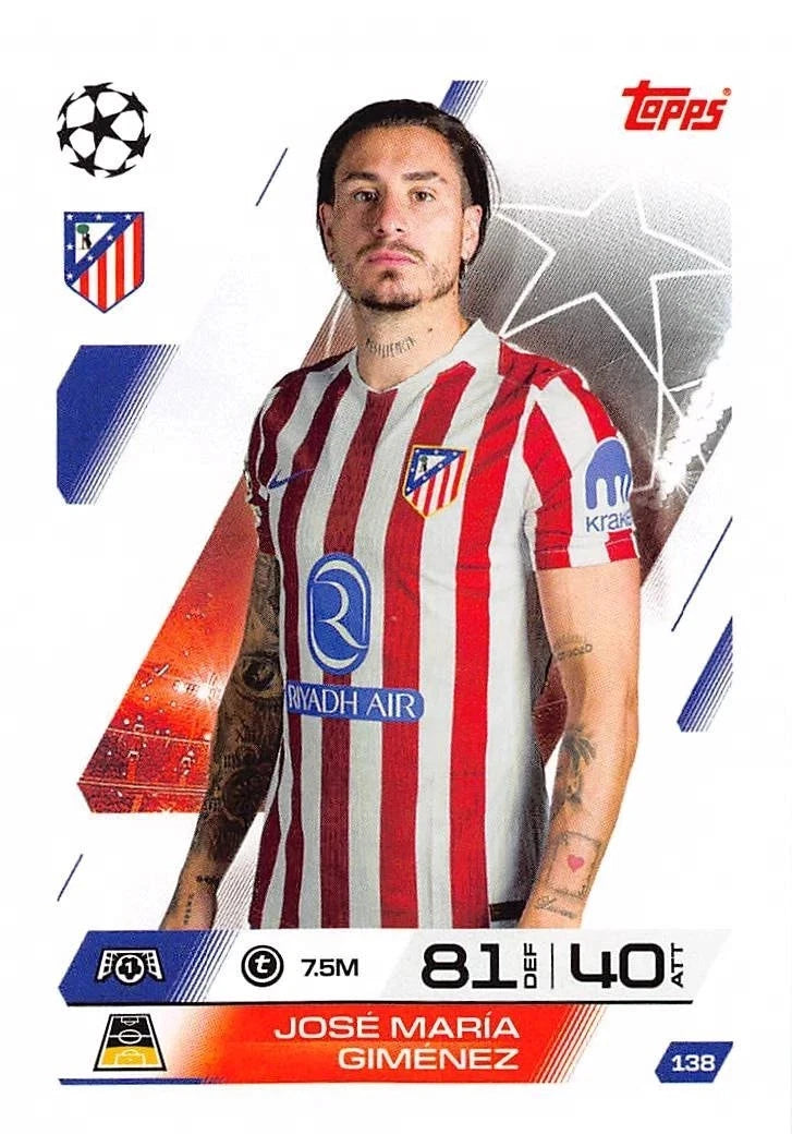 138 José María Giménez (Atlético de Madrid)