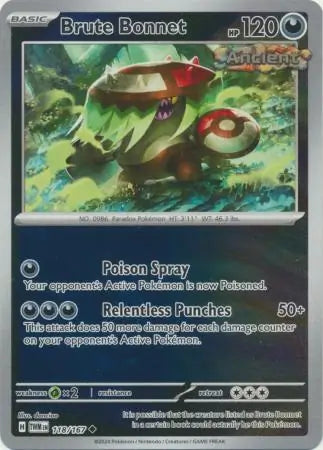 118/167 Brute Bonnet Reverse Holo Twilight Masquerade Pokémon Card
