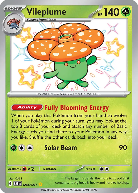 094/091 Vileplume Paldean Fates Pokémon Card