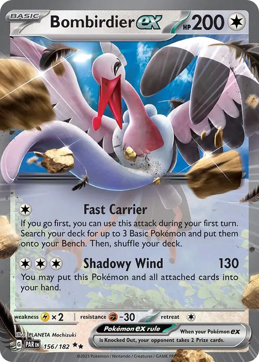 156/182 Bombirdier ex Paradox Rift Pokémon Card
