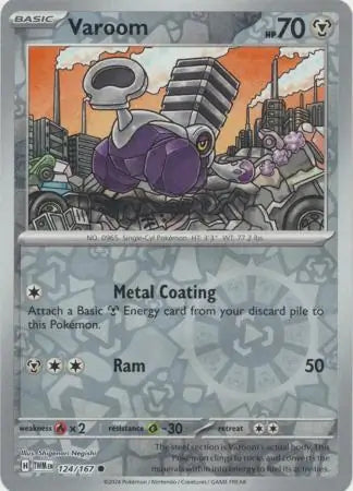 124/167 Varoom Reverse Holo Twilight Masquerade Pokémon Card