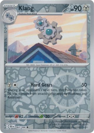 062/086 Klang Reverse Holo Black Bolt Pokémon Card