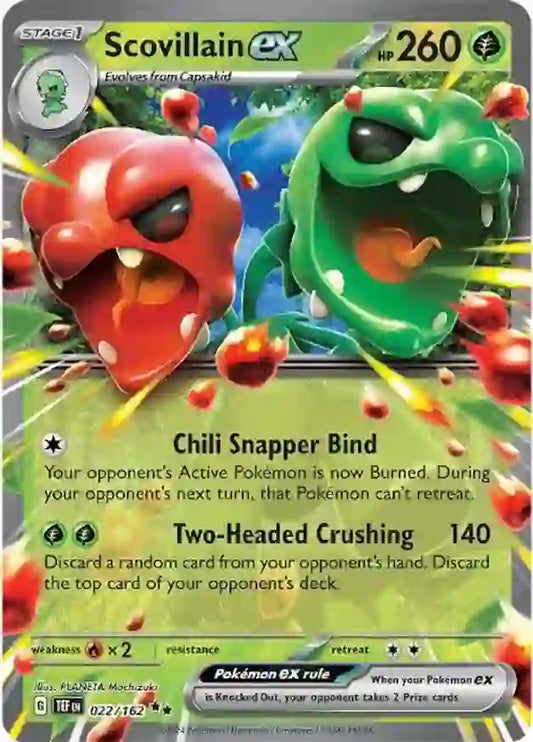 022/162 Scovillain ex Scarlet & Violet Temporal Forces Pokémon Card
