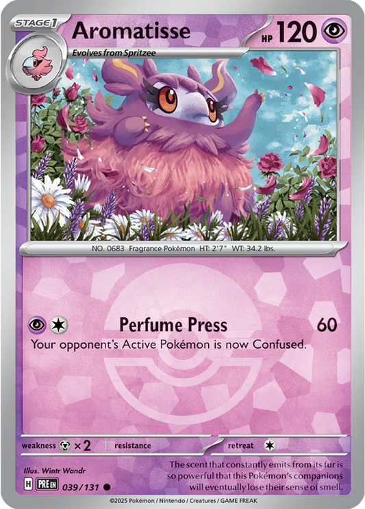 039/131 Aromatisse Poke Ball Holo Prismatic Evolutions Pokémon Card