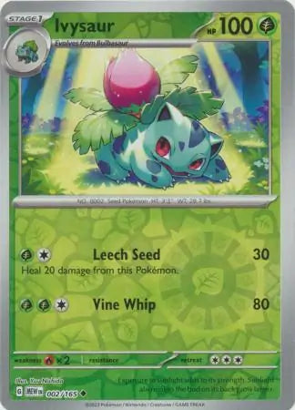 002/165 Ivysaur Reverse Holo 151 Pokémon Card