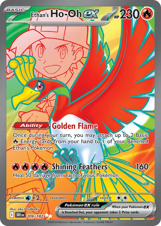 209/182 Ethan's Ho-Oh ex Destined Rivals Pokémon Card