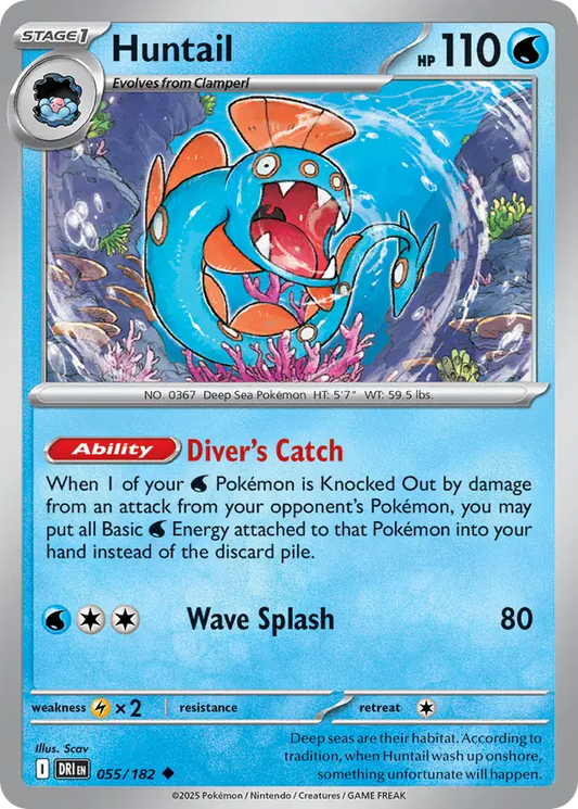 055/182 Huntail Destined Rivals Pokémon Card