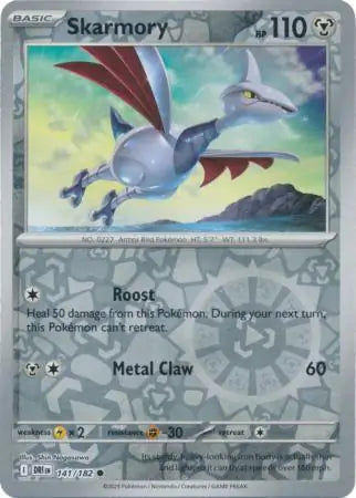 141/182 Skarmory Reverse Holo Rivals Pokémon Card
