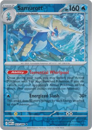 023/086 Samurott Reverse Holo White Flare Pokémon Card