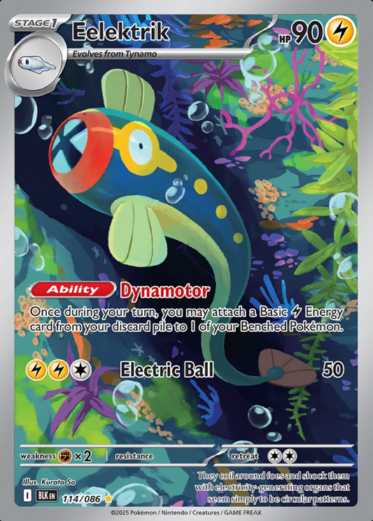 114/086 Eelektrik Illustration Rare Black Bolt Pokémon Card