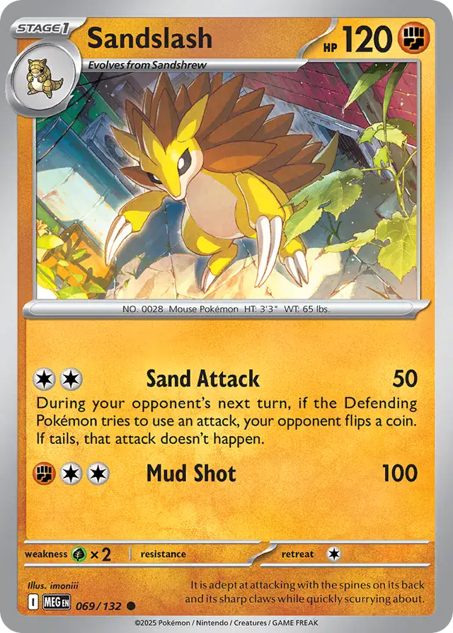 069/132 Sandslash Mega Evolution Pokémon Card