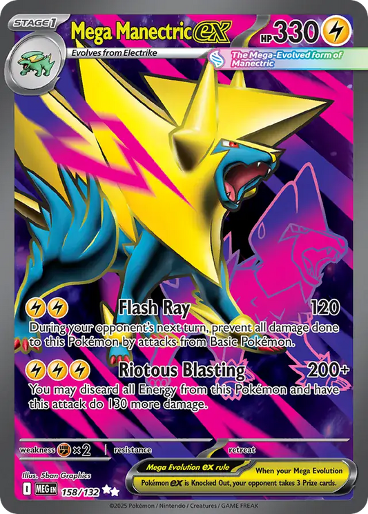 158/132 Mega Manectric ex Mega Evolution Pokémon Card