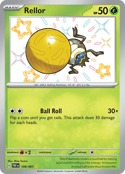 108/091 Rellor Paldean Fates Pokémon Card