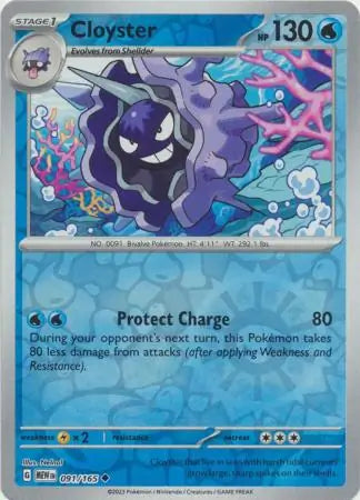 091/165 Cloyster Reverse Holo 151 Pokémon Card