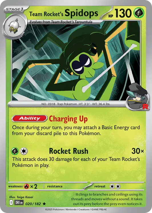 020/182 Team Rocket's Spidops Destined Rivals Pokémon Card