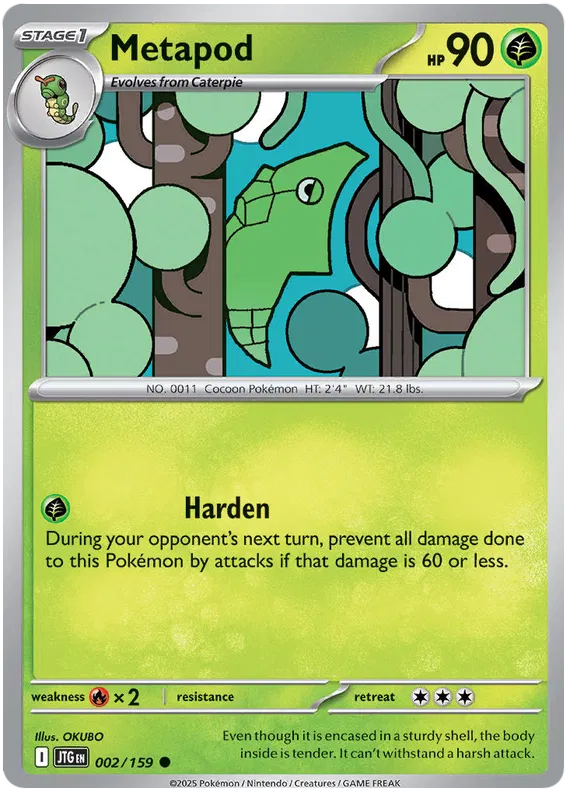 002/159 Metapod Journey Together Pokémon Card
