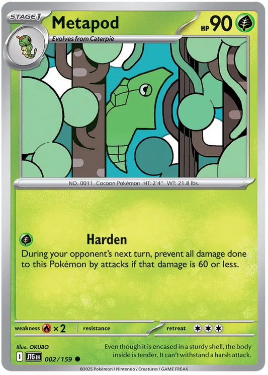 002/159 Metapod Journey Together Pokémon Card