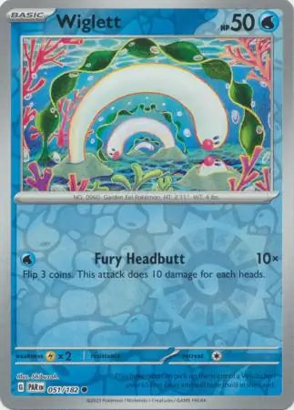 051/182 Wiglett Reverse Holo Paradox Rift Pokémon Card