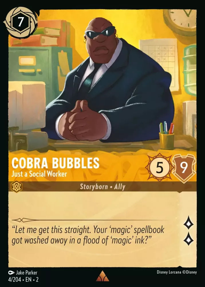 004/204 Cobra Bubbles - Just a Social Worker Disney Lorcana Rise Of The Floodborn Card