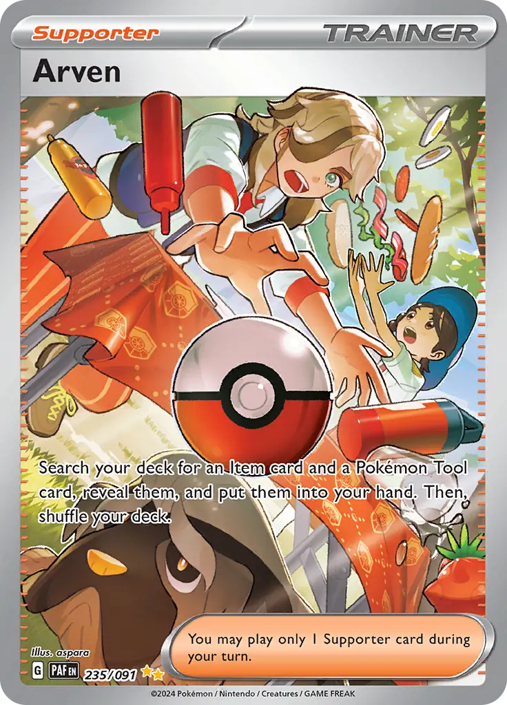235/091 Arven Paldean Fates Pokémon Card