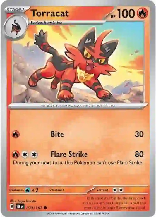 033/162 Torracat Scarlet & Violet Temporal Forces Pokémon Card