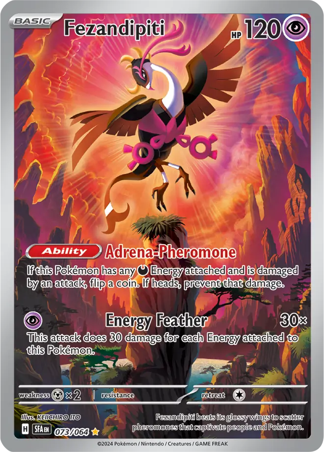 073/064 Fezandipiti Shrouded Fable Pokémon Card