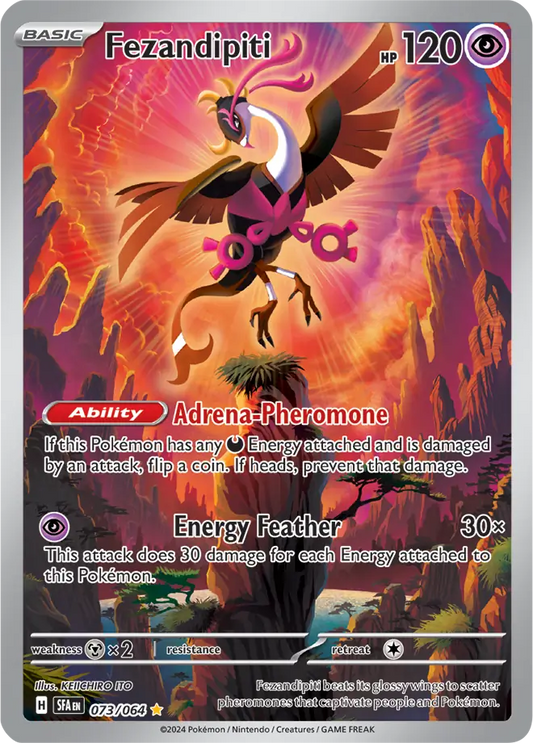 073/064 Fezandipiti Shrouded Fable Pokémon Card