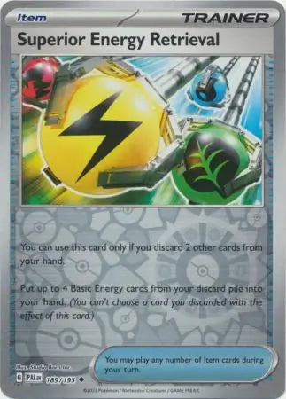 189/193 Superior Energy Retrieval Reverse Holo Paldea Evolved Pokémon Card