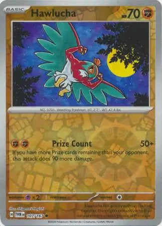 107/167 Hawlucha Reverse Holo Twilight Masquerade Pokémon Card