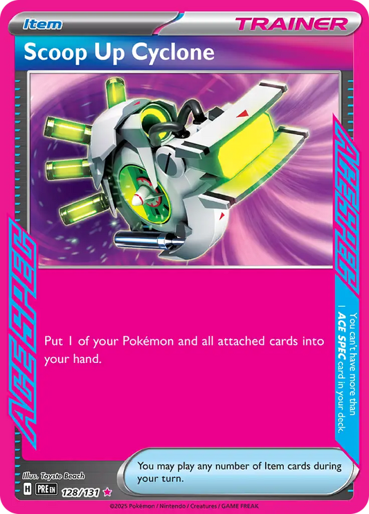 128/131 Scoop Up Cyclone Prismatic Evolutions Pokémon Card