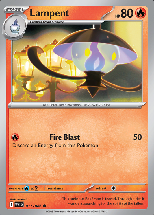 017/086 Lampent White Flare Pokémon Card