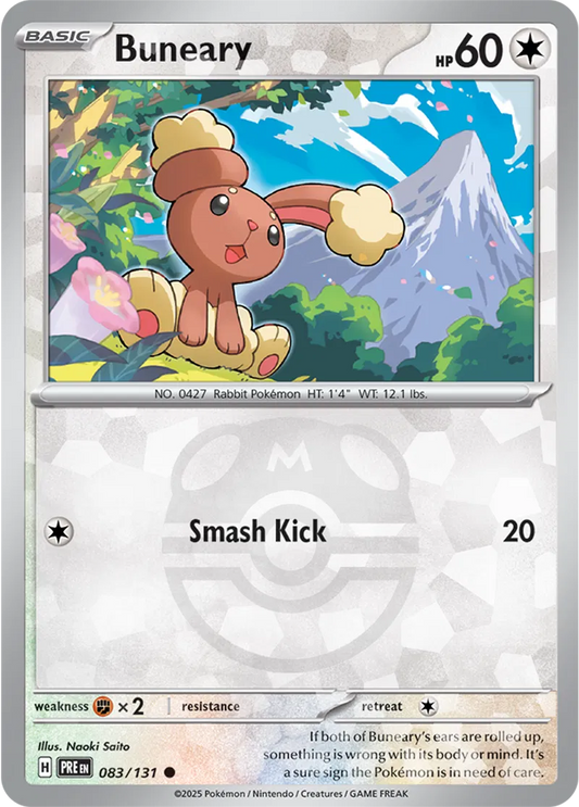 083/131 Buneary Master Ball Holo Prismatic Evolutions Pokémon Card