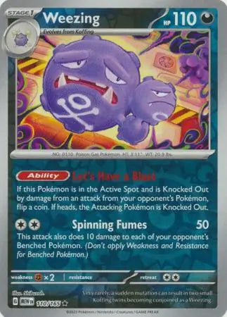 110/165 Weezing Reverse Holo 151 Pokémon Card