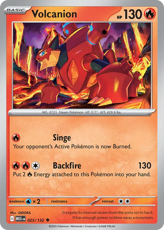 025/132 Volcanion Mega Evolution Pokémon Card