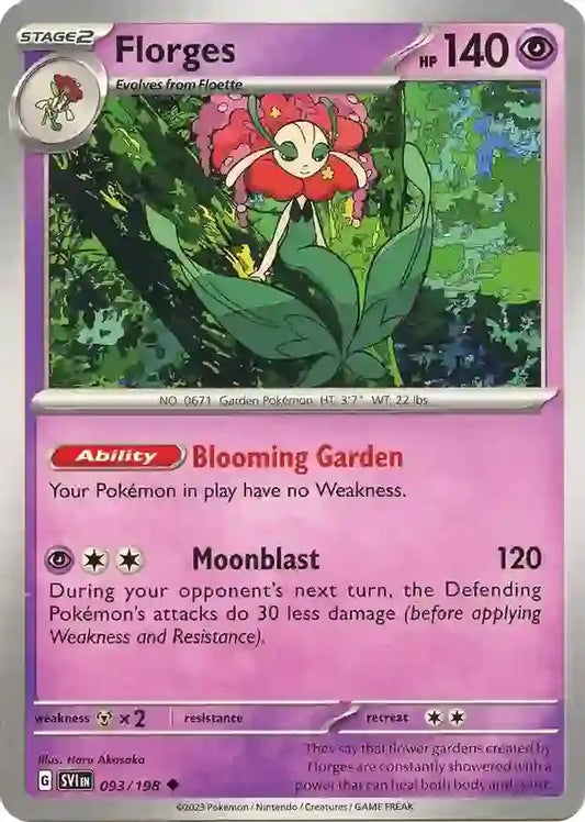 093/198 Florges Scarlet & Violet Base Set Pokémon Card